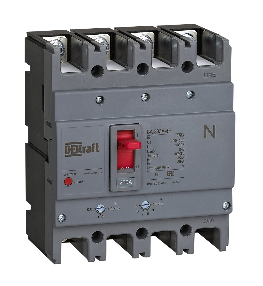 Силовой автоматический выключатель 4P 140A 35кА ВА-333А