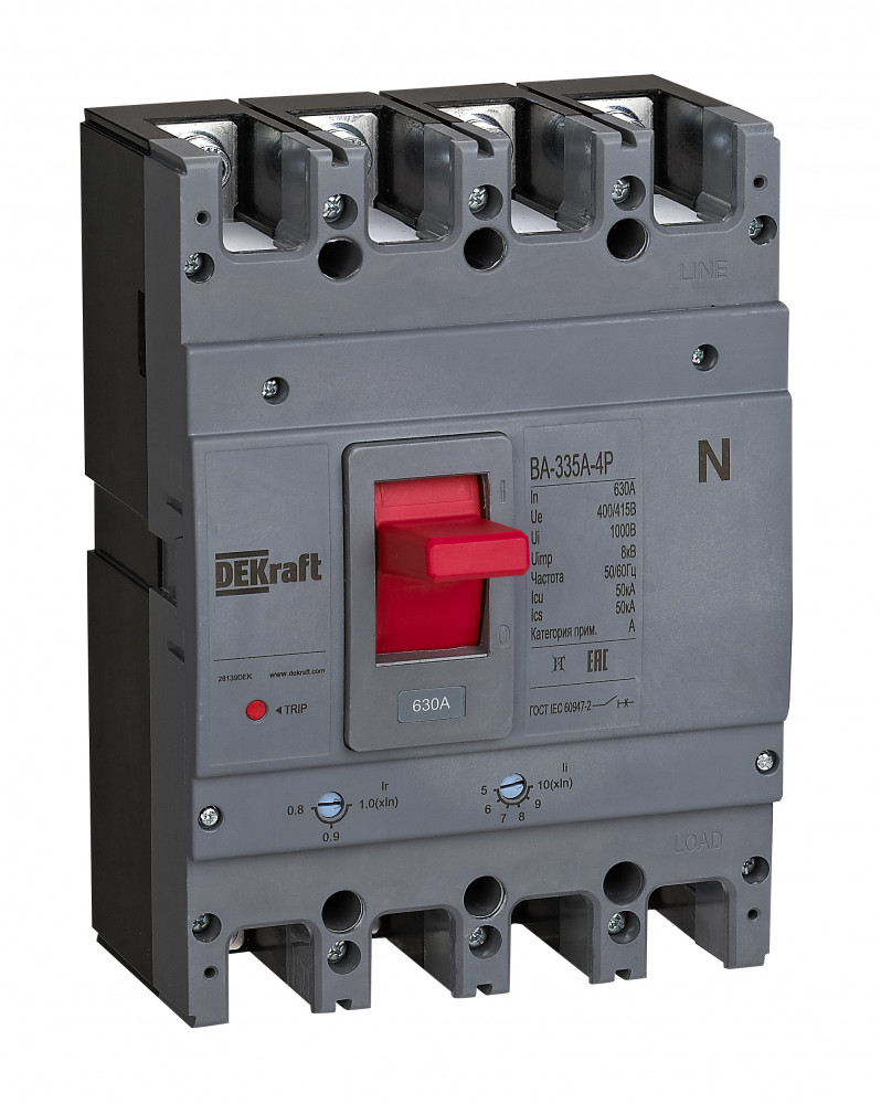 Силовой автоматический выключатель 4P 630A 50кА ВА-335А