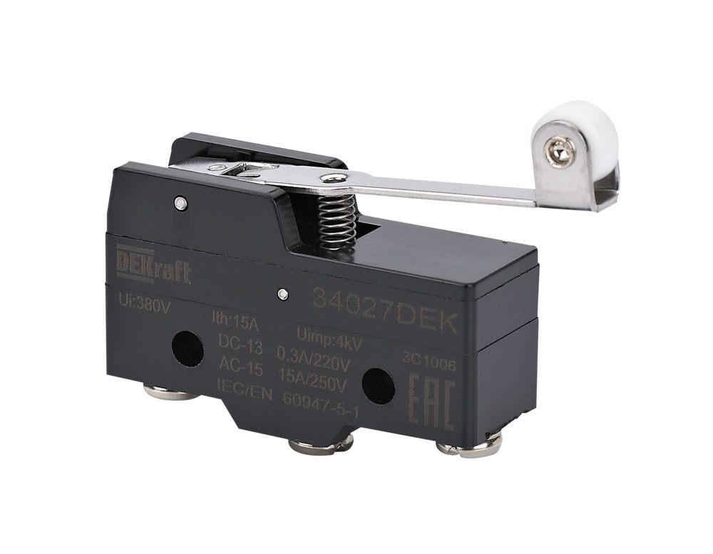 Выключатель конц. миниатюр. шарнирного длиннорычажного типа с роликом 1НО1НЗ