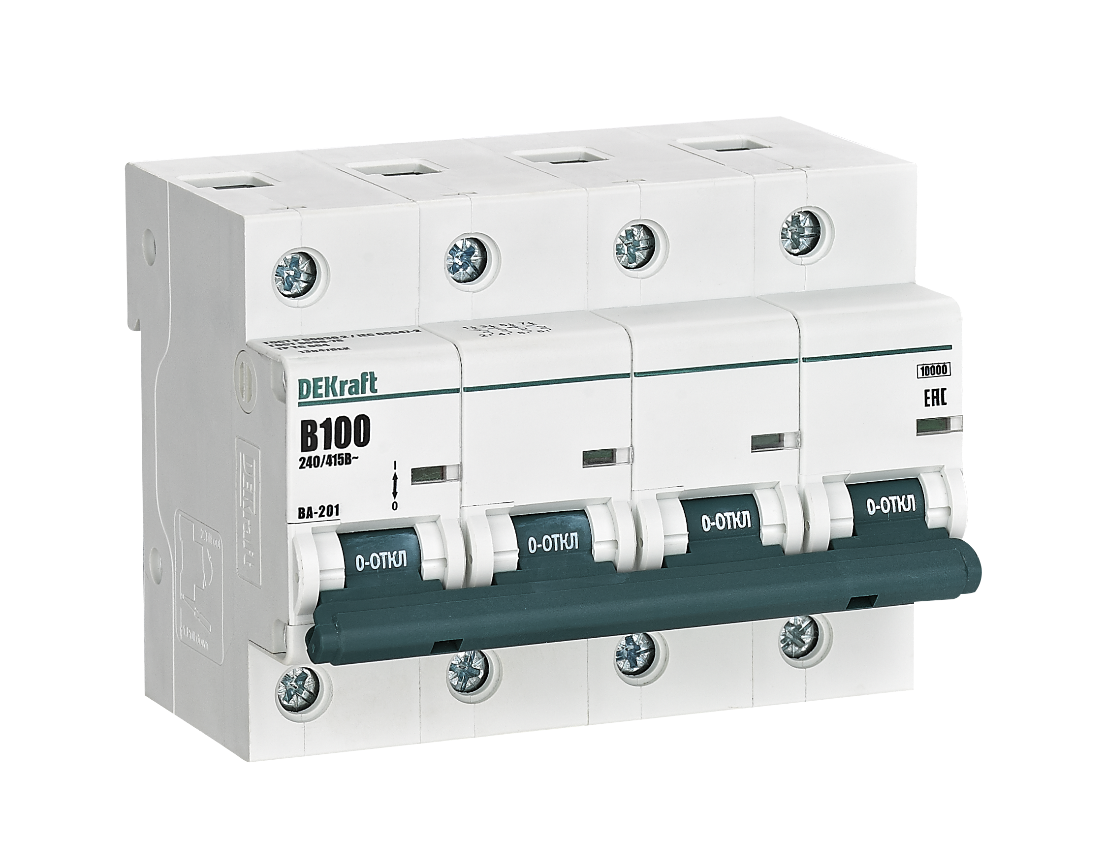 Автоматический выключатель ВА-201 4P 100А B 10кА