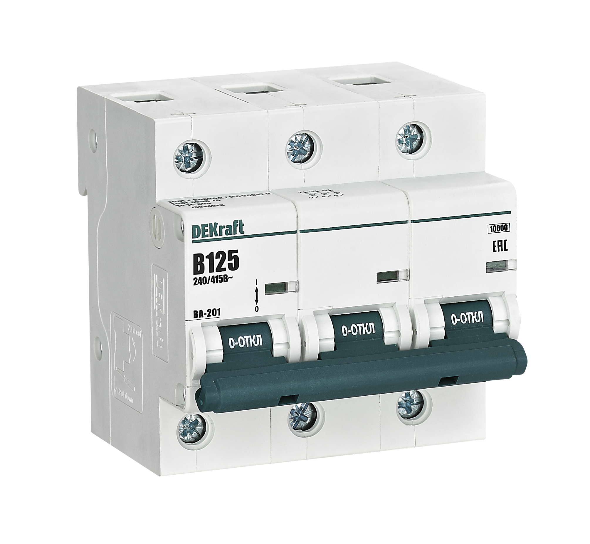 Автоматический выключатель ВА-201 3P 125А B 10кА