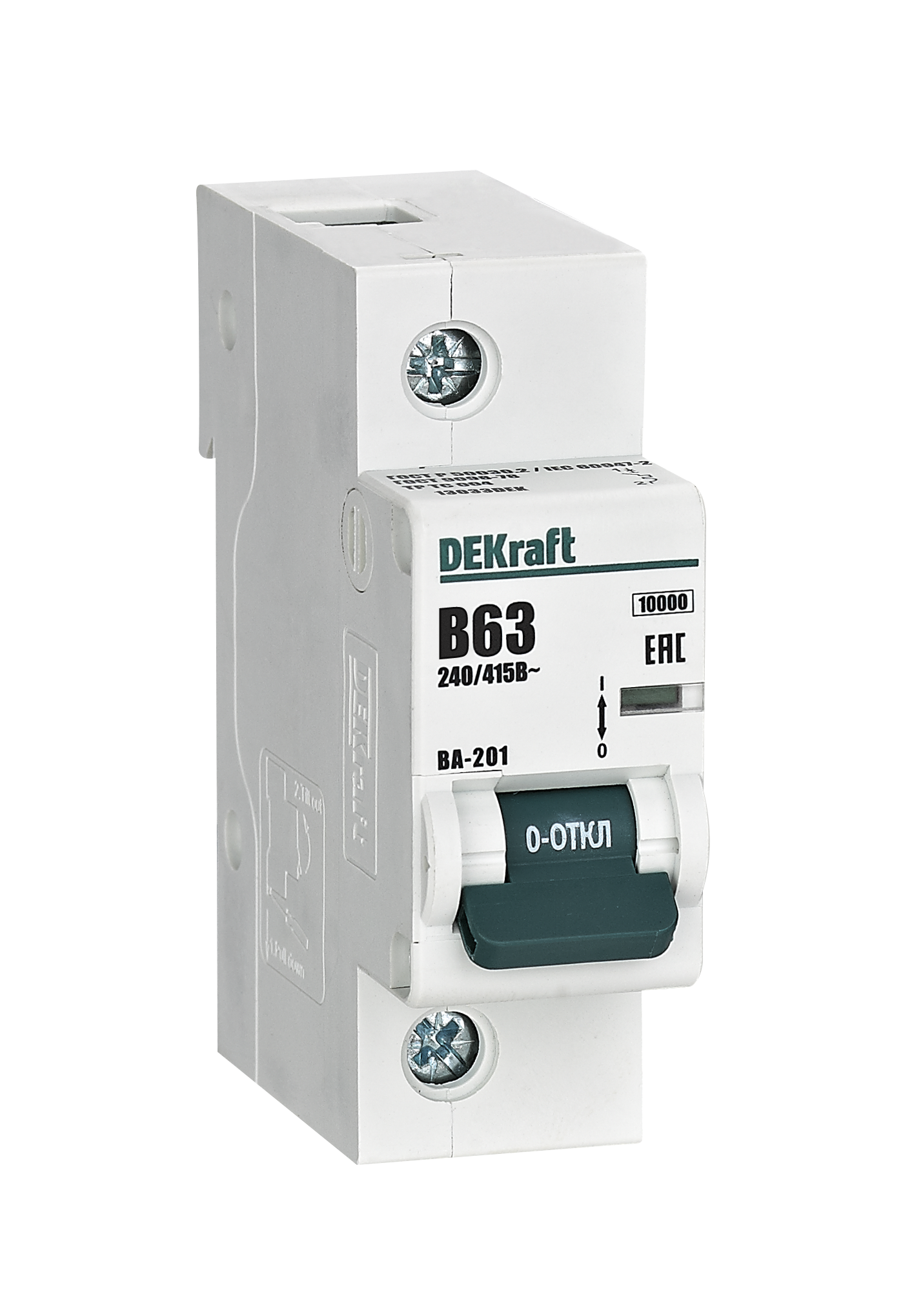 Автоматический выключатель ВА-201 1P 63А B 10кА