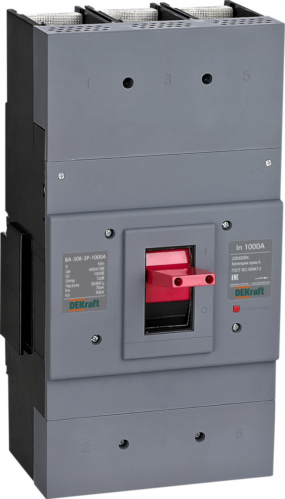 Силовой автоматический выключатель 3P 1000А 70кА ВА-308