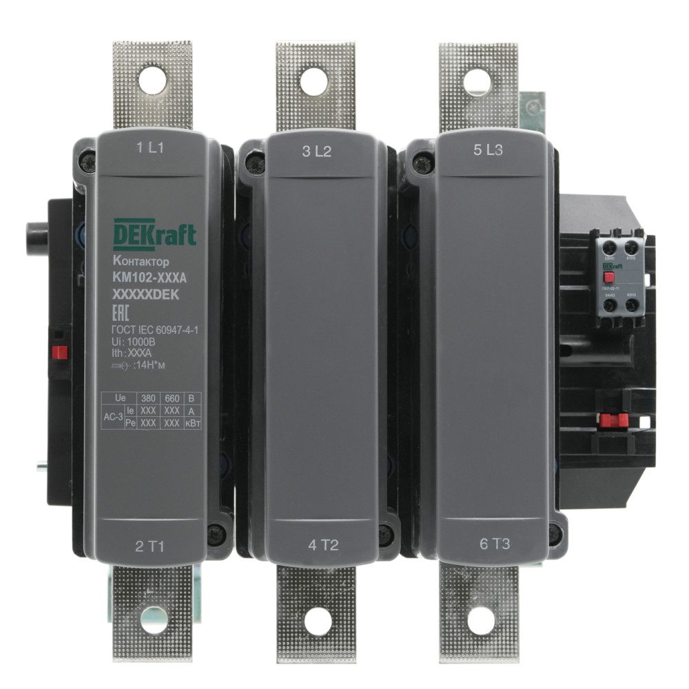 Контактор 630А 110В АС АС3 АС4 1НО+1НЗ КМ-102