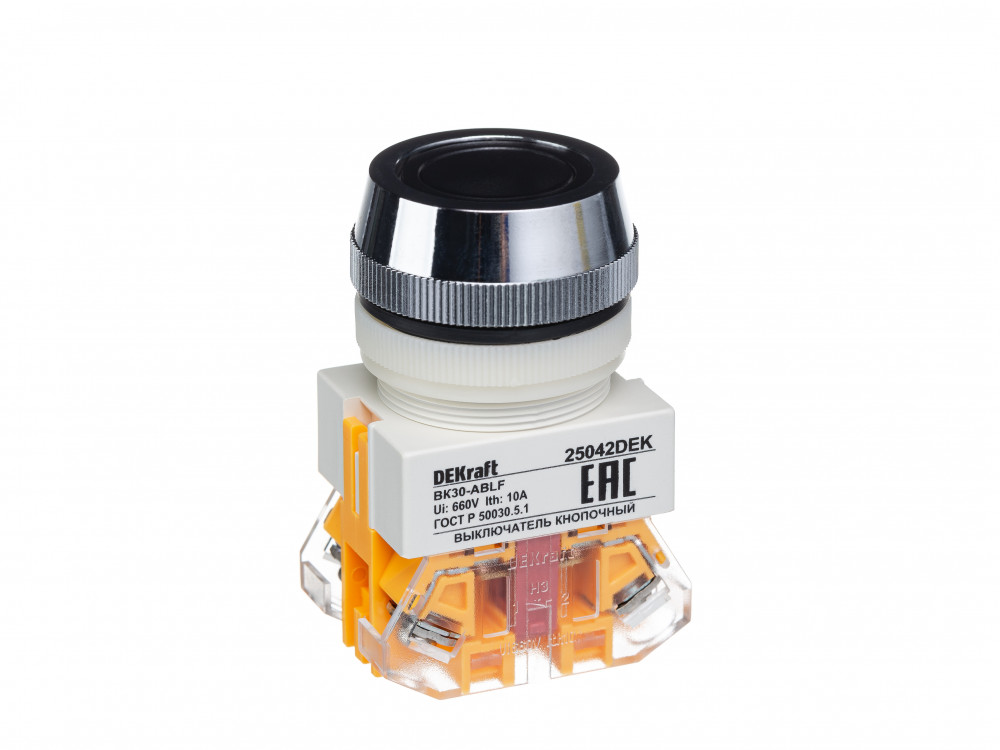 Кнопка ABLF 30мм черная 220В ВK-30