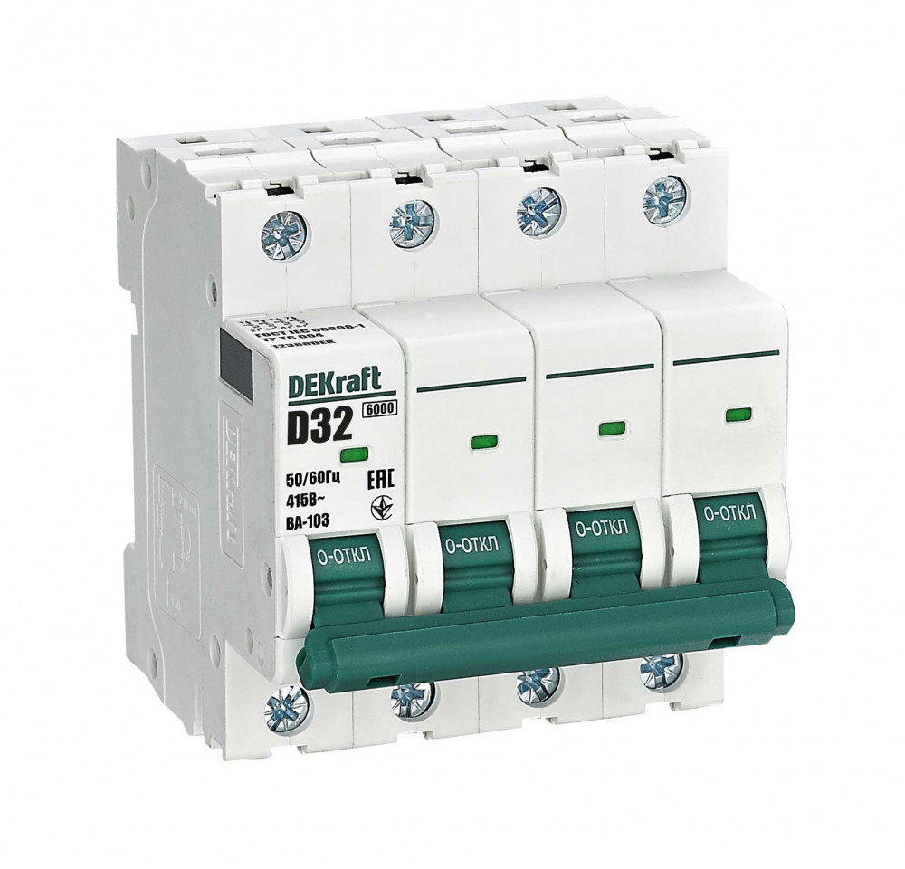 Выключатель автоматический ВА-103 4P 32А D 6кА новый