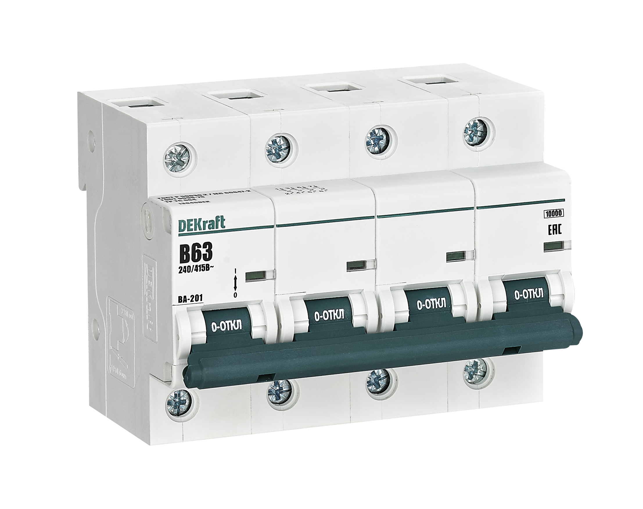 Автоматический выключатель ВА-201 4P 63А B 10кА