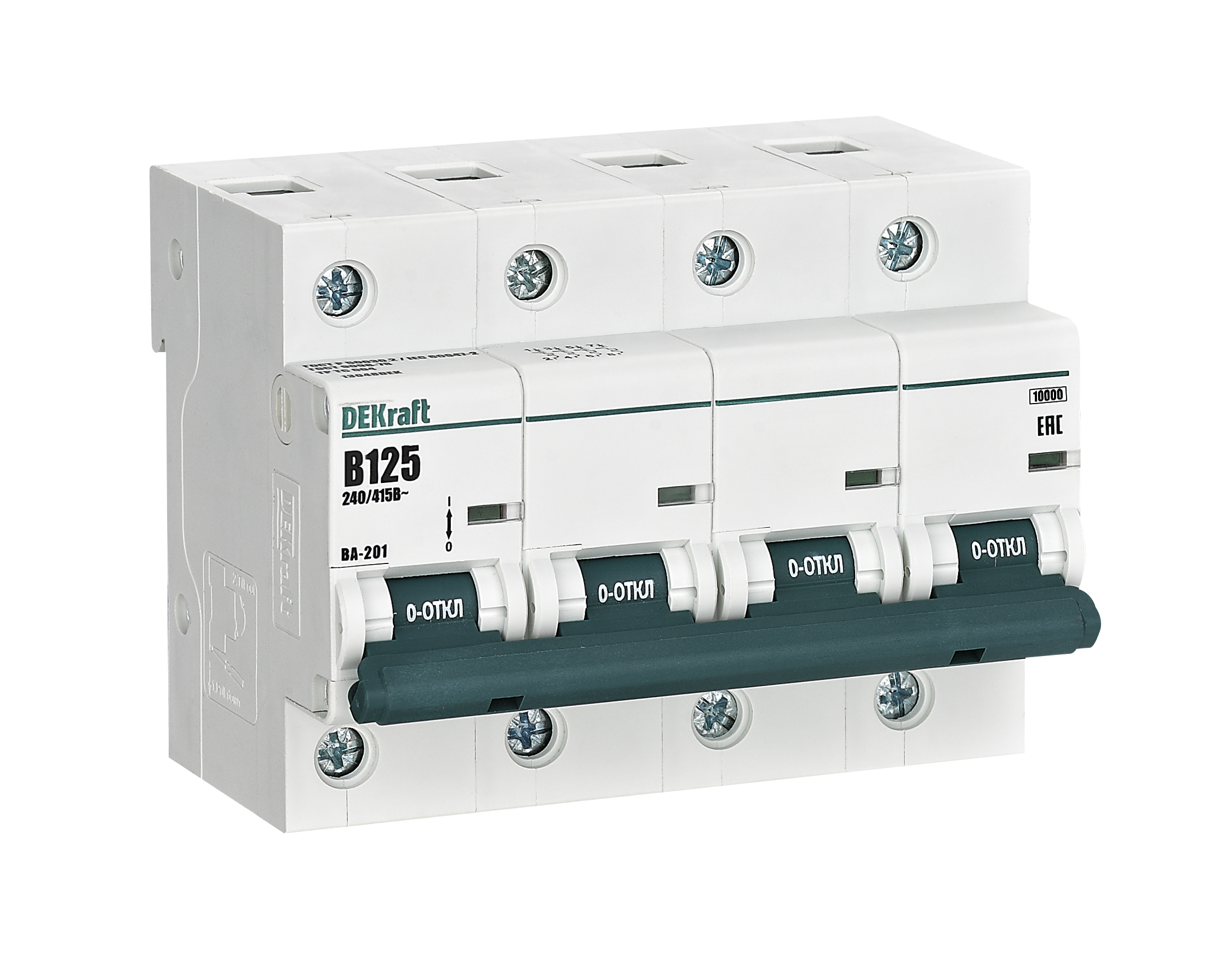 Автоматический выключатель ВА-201 4P 125А B 10кА