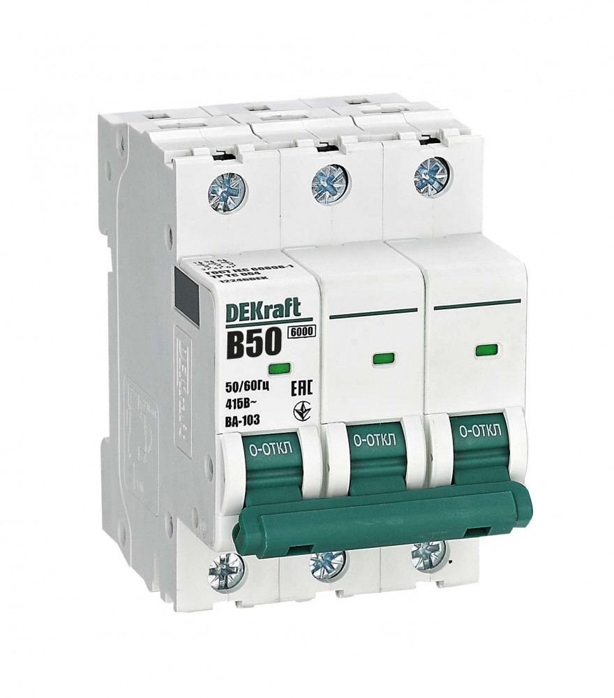 Выключатель автоматический ВА-103 3P 50А B 6кА новый