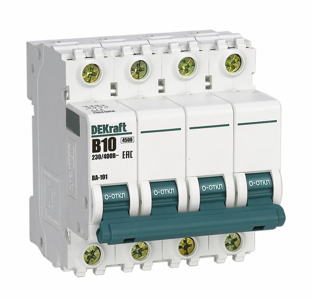 Выключатель автоматический ВА-101 4P 10А B 4.5кА