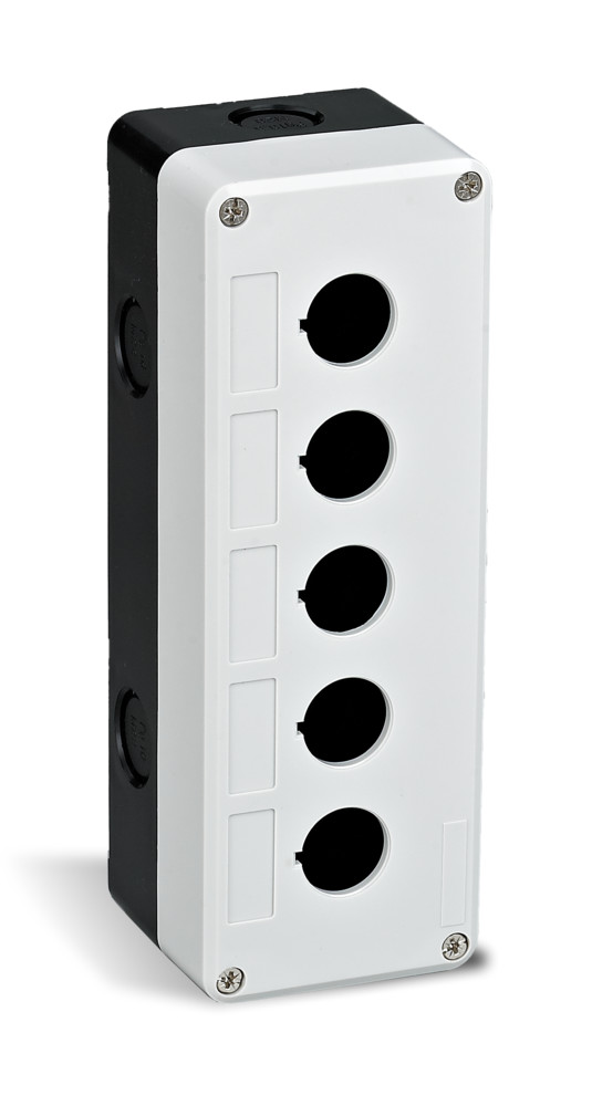 Пост кнопочный Ф22 5 мест КП-101 с кабельным вводом для устройств сигнализации и управления белый