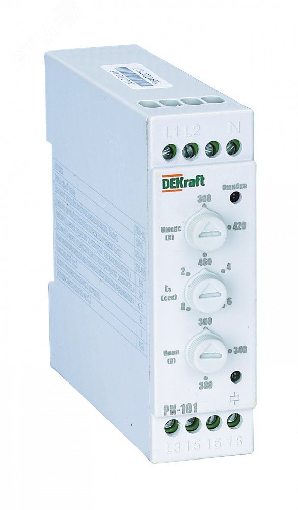 Реле контроля фаз РК-101 380В тип 02 23301DEK Dekraft - превью