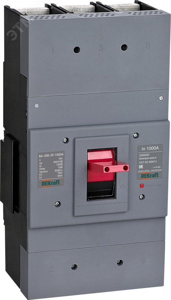 Силовой автоматический выключатель 3P 1000А 70кА ВА-308 артикул ...