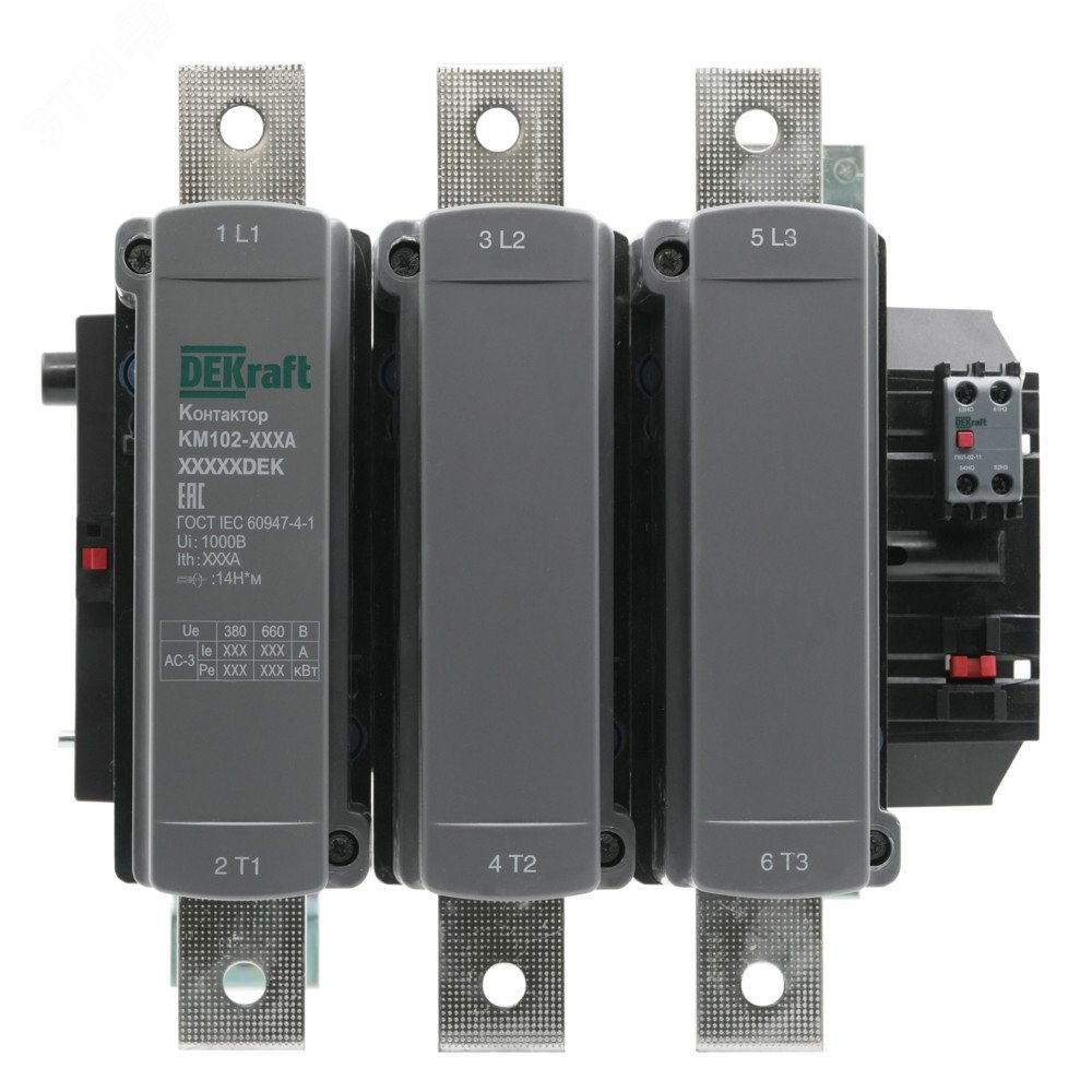 Изображение товара Контактор Dekraft КМ-102 630A 110V для управления двигателями