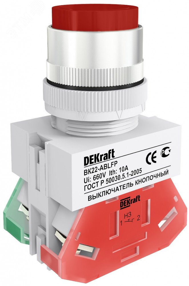 Изображение товара Кнопка красная ABLFP 22мм220В ВK-22 (шт)