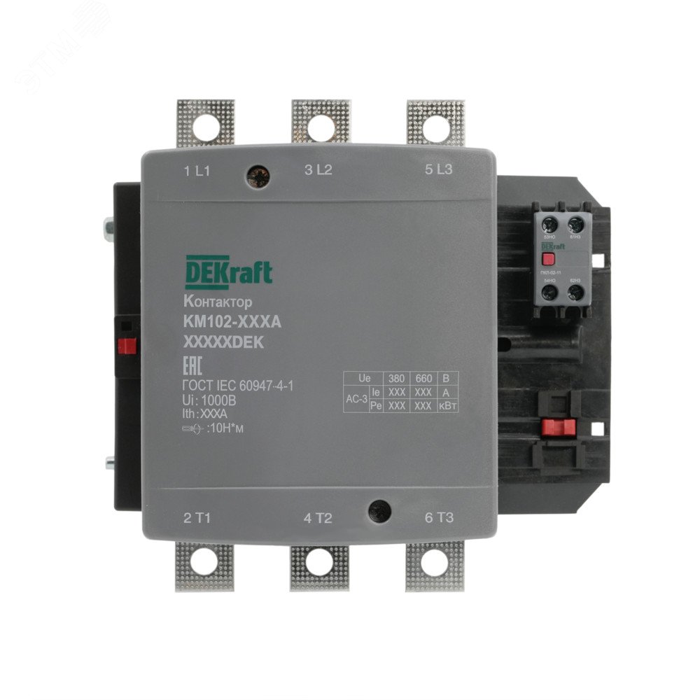 Изображение товара Контактор 330А 380В КМ-102 Dekraft для промышленной автоматизации