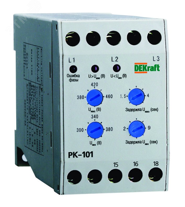Реле контроля фаз РК-101 380В тип 01 23300DEK Dekraft - превью