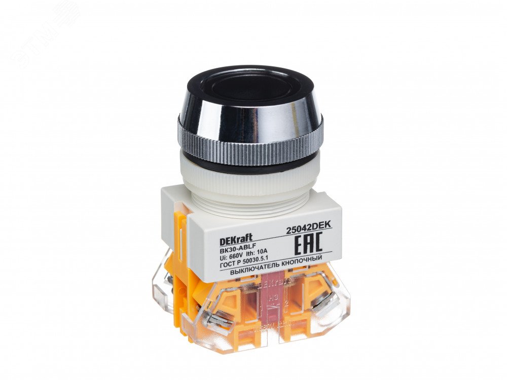 Изображение товара Кнопка ABLF 30мм черная 220В ВK-30 (шт)