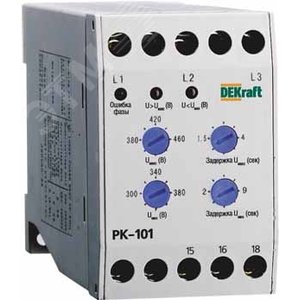 Реле контроля фаз РК-101 380В тип 01 23300DEK Dekraft - 3