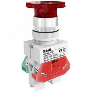 Кнопка красная AELA-22 Гриб с подсветкой неон 220В ВK-22 - фото 3