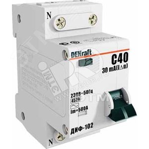 Выключатель автоматический дифференциальный (АВДТ) 1п+N 10А 30мА тип AC С 4.5кА ДИФ-102