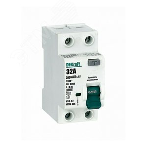 Выключатель дифференциального тока (УЗО) 2P 32А 300мА AC УЗО-03 6кА
