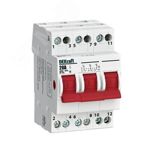 Изображение товара Выключатель-разъединитель трехпозиционный 3P 20A ВР-103 (шт)