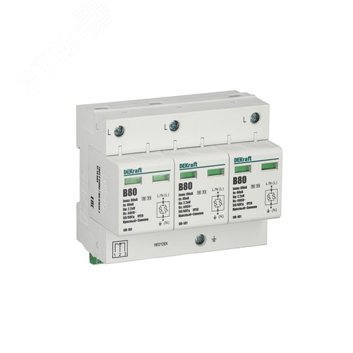 Изображение товара Ограничитель перенапряжения трехполюсный ОП-101 3п 80кА B (шт)