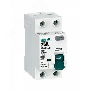 Выключатель дифференциального тока УЗО 03-6кА-2P-025А-100-A
