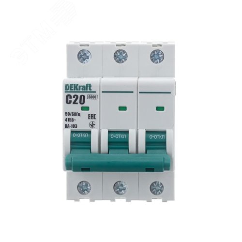 Выключатель автоматический ВА-103 3P 20А C 6кА новый - фото 2