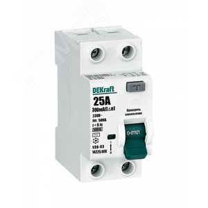 Выключатель дифференциального тока УЗО 03-6кА-2P-025А-300-AC