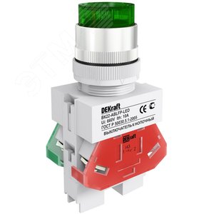 Кнопка зеленая ABLFP 22мм LED 220В ВK-22 (25026DEK)