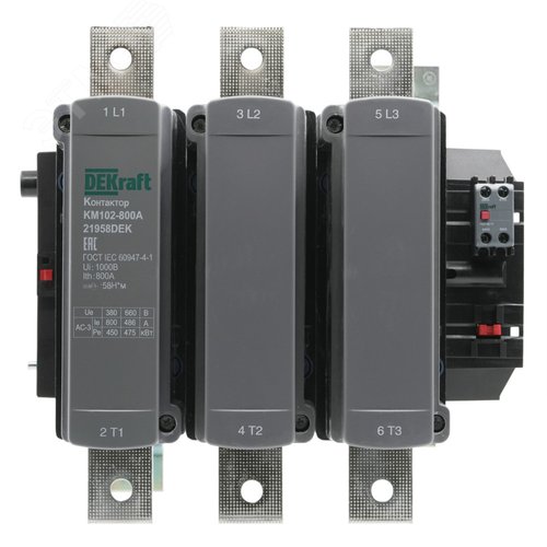 Контактор 800А 220В АС АС3 АС4 1НО+1НЗ КМ-102 - фото 2