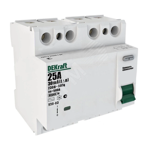 Выключатель дифференциального тока (УЗО) 4P 40А 100мА AC УЗО-03 6кА