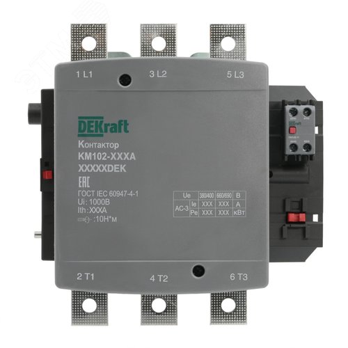 Контактор 500А 110В АС АС3 АС4 1НО+1НЗ КМ-102 - фото 1