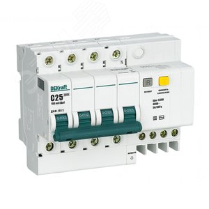 Изображение товара Выключатель автоматический дифференциального тока (Автоматический выключатель дифференциального тока АВДТ) 4P 25A 100мА ACS селективный ДИФ-101 S (шт)
