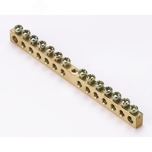 Шина нулевая 6х9 (14групп/центр) ШН-101 - фото 1