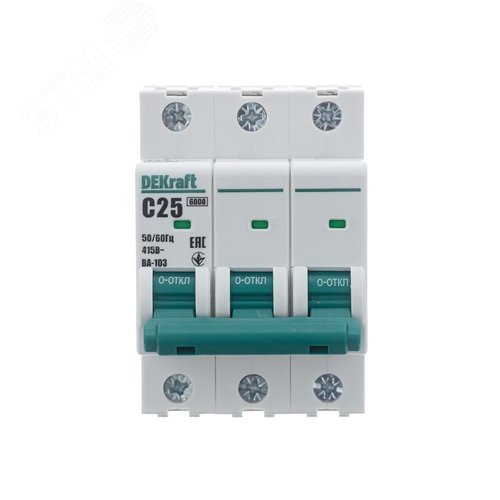 Выключатель автоматический ВА-103 3Р 25А C 6кА новый - фото 2
