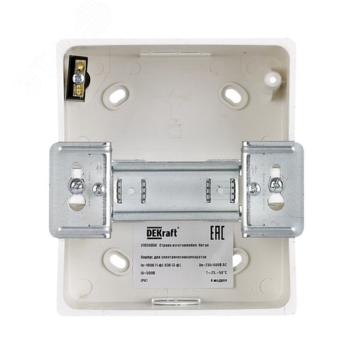 Корпус пластиковый встраиваемый с прозрачной дверью 1 ряд 4 модуля IP41 ЩРВ-П - фото 2