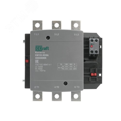 Изображение товара Контактор 265А 110В АС АС3 АС4 1НО+1НЗ КМ-102 (шт)