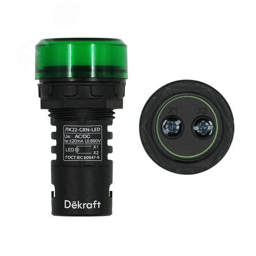 Изображение товара Лампа ADDS 22мм зеленая LED 22 24В AC/DC (шт)