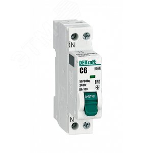 Изображение товара Выключатель автоматический ВА-103 1P+N 6А C 4.5кА новый (шт)