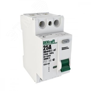 Выключатель дифференциального тока (УЗО) 2P 25А 10мА AC УЗО-03 6кА