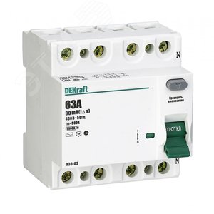 Выключатель дифференциального тока (УЗО) 4P 80А 30мА AC УЗО-03 6кА