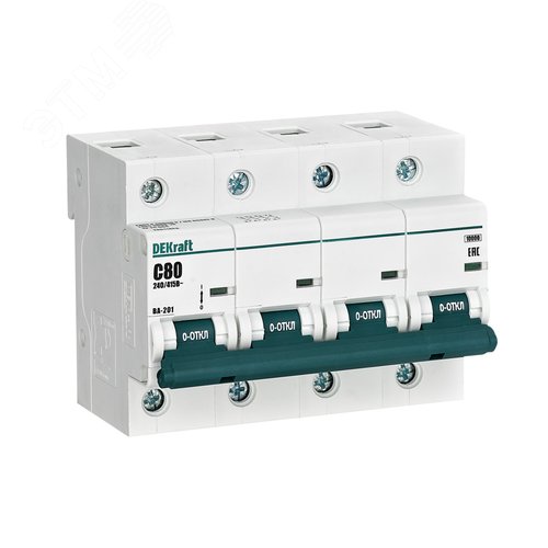 Изображение товара Выключатель автоматический четырехполюсный 80А С ВА-201 10кА (шт)