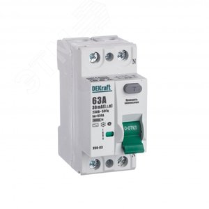 Выключатель дифференциального тока (УЗО) 2P 63А 30мА AC УЗО-03 6кА