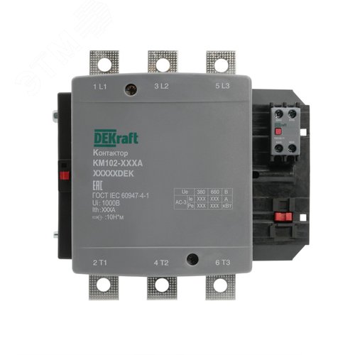 Контактор 330А 110В АС АС3 АС4 1НО+1НЗ КМ-102 - фото 1