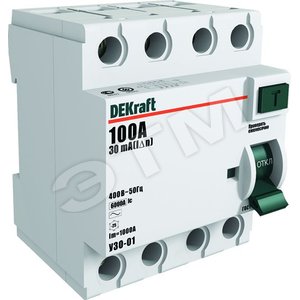 Выключатель дифференциального тока (УЗО) 4п 63А 300мА тип AC 6кА