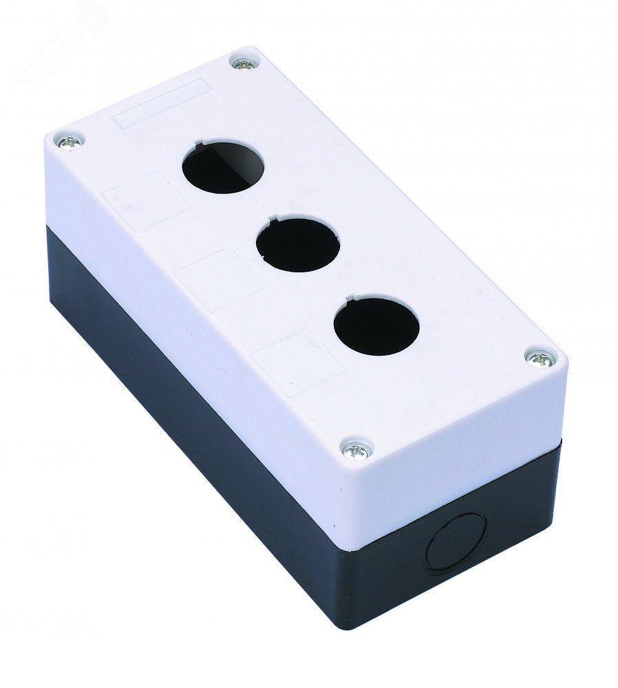 Пост кнопочный Ф22 3 места КП-101 с кабельным вводом для устройств сигнализации и управления белый 25503DEK Dekraft - превью