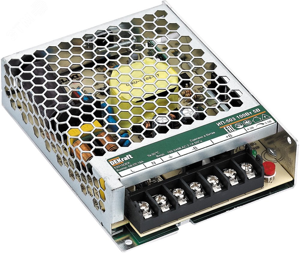 Изображение товара Источник питания импульсный 150Вт 12В 12,5А ИП-503 Dekraft